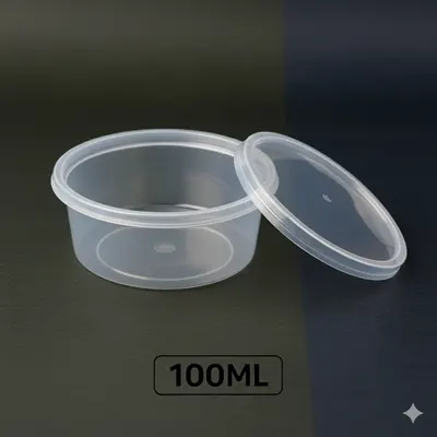 100 ML Round AP Transparent Container/Lid
