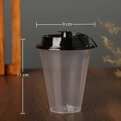 450 ML (90D) Frosted Sipper Glass / Lid Trans Plain