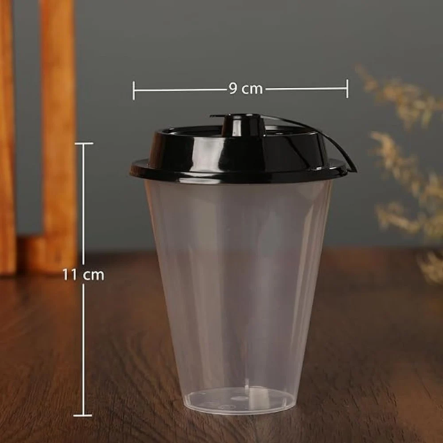 450 ML (90D) Frosted Sipper Glass / Lid Trans Plain
