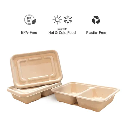 Biodegradable 8x8.2 Comp Lunch Box