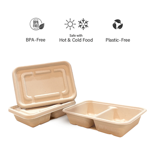Biodegradable 8x8.2 Comp Lunch Box