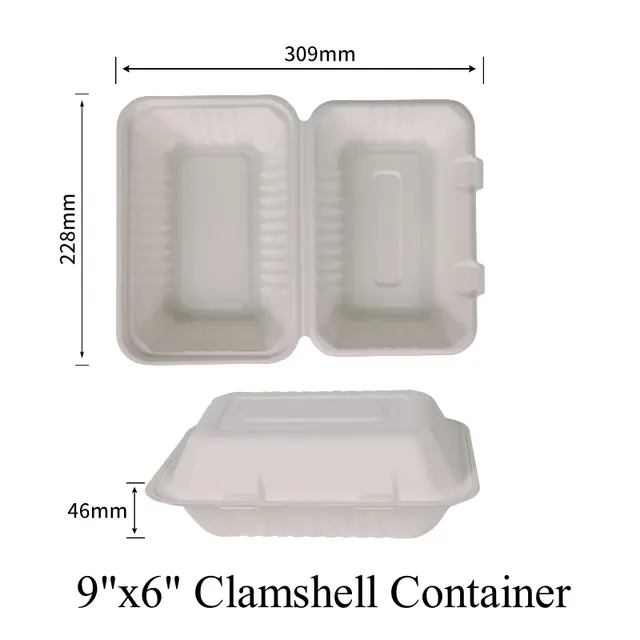 Biodegradable 9x6 Clamshell Box