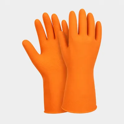 Hand Gloves Rubber Orange