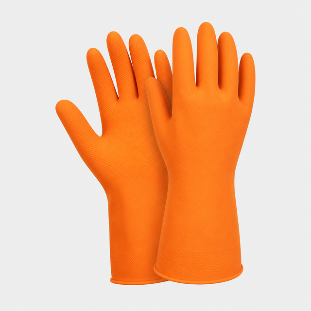 Hand Gloves Rubber Orange