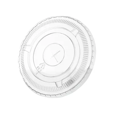 PET FLAT LID WITH STRAW CUT